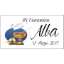 Tarjeta Comunion caliz azul