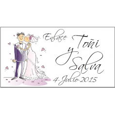 Tarjeta Enlace novios lila