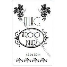 Adhesivo vino boda black