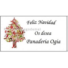 Etiqueta Navidad arbol vectorizado