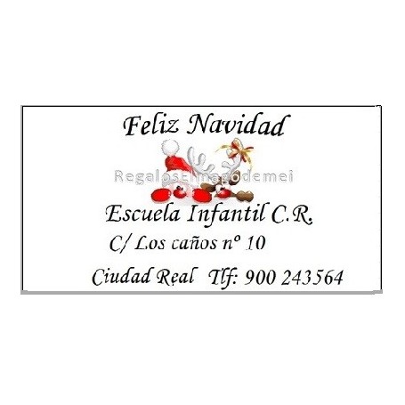 Etiqueta navidad Reno y Papa Noel