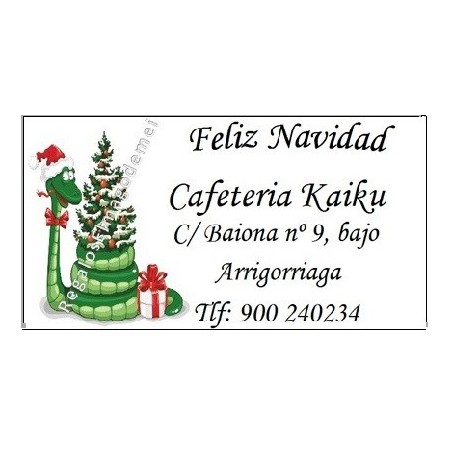 Etiqueta navidad serpiente