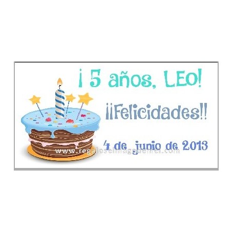 Etiqueta cumpleaños tarta