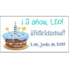 Etiqueta cumpleaños tarta