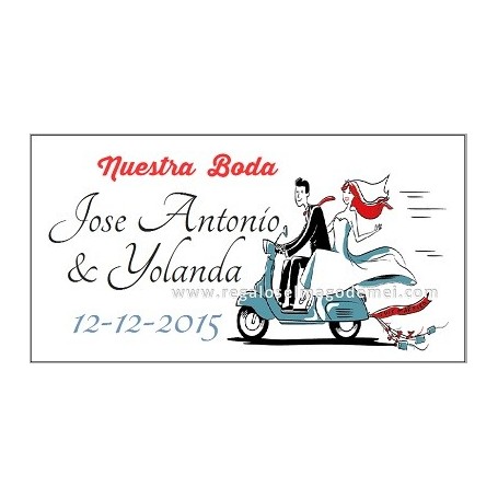 Etiqueta vespa boda