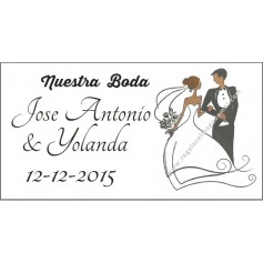 Etiqueta boda como abanico Modelo 90115