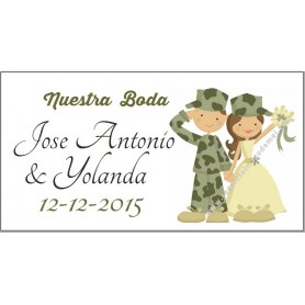 Etiqueta boda como abanico Modelo 90115