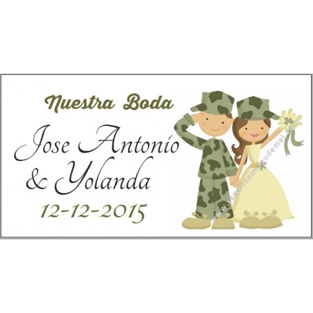 Etiqueta boda como abanico Modelo 90115