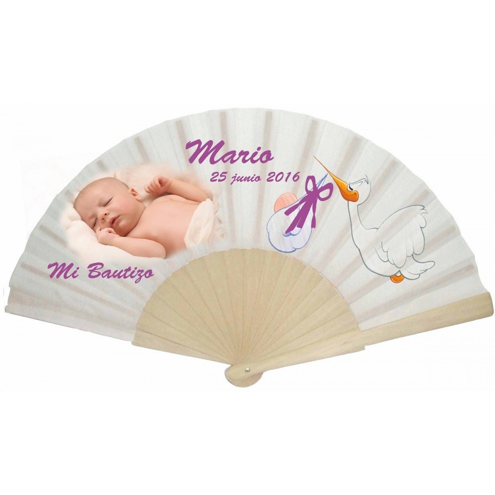 Abanico personalizado de bautizo niña varios modelos