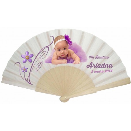 Abanico personalizado de bautizo niña varios modelos