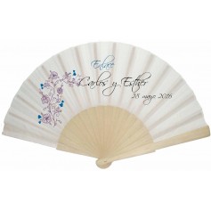 Abanico de Boda con dibujo y texto personalizado