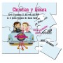 Puzzle para invitación de boda coche novios
