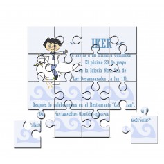 Invitación de Comunion en puzzle niño