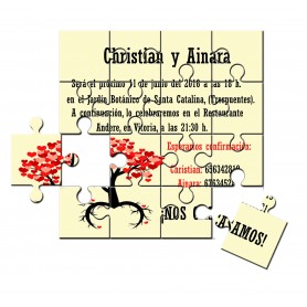 Puzzle para invitación de boda