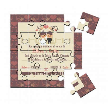 Puzzle para invitación de boda