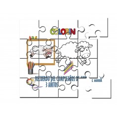 Puzzle para pintar infantil oveja