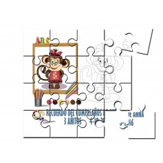 Puzzle para pintar infantil mona