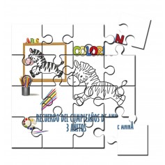 Puzzle para pintar infantil cebra