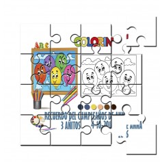 Puzzle para pintar infantil globos