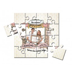 Invitacion de boda puzzle con foto en lata