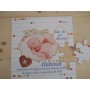 Recordatorio con foto de Bautizo unisex en puzzle