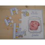 Recordatorio con foto de Bautizo niño en puzzle