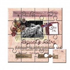 Invitación de Boda puzzle con foto en lata