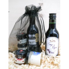 Pack Gourmet vino Tinto Crianza Rioja Antaño con 1 tarro queso y 1 tarro mermelada