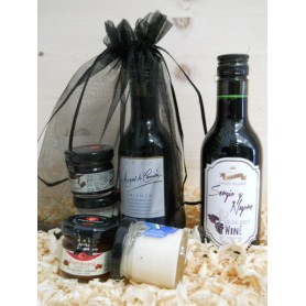 Pack Gourmet vino Tinto Crianza Maques de Carrion con 1 tarro queso y 1 tarro mermelada