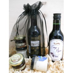 Pack Gourmet vino Tinto Joven Antaño con 1 tarro queso y 1 tarro de miel