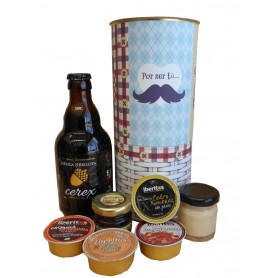 Lata personalizada para regalo hombre con abre fácil con productos gourmet