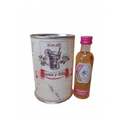 Botellin miniatura Ginebra Giro Pink en lata personalizada