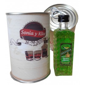 Botellin miniatura Licor Sinatras Melón en lata