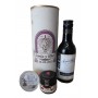 Botella de vino tinto Crianza Maques de Carrion con crema de queso de cabra y mermelada en lata personalizada