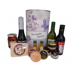 Lata personalizada para regalo mujer con abre fácil con productos gourmet