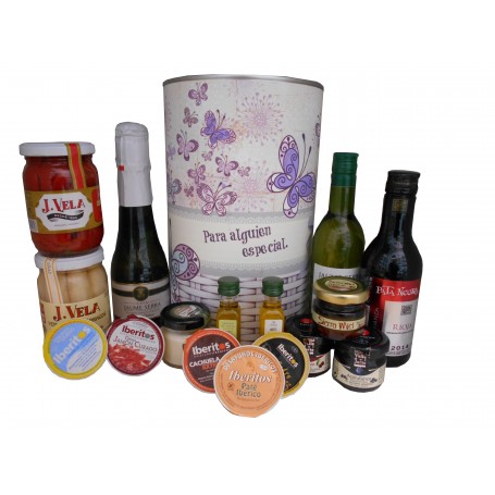 Lata personalizada con productos gourmet para regalo mujer