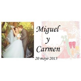 Etiqueta con foto Boda mixta