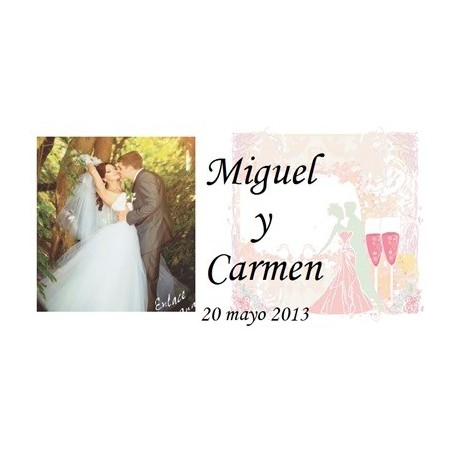 Etiqueta con foto Boda mixta