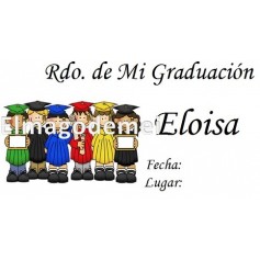 Etiqueta graduación grupo niños