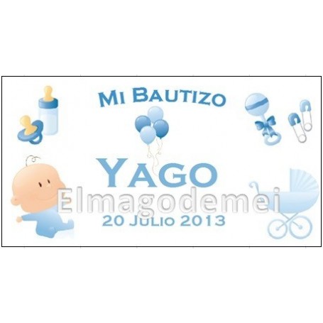 Tarjeta objetos bebe azul