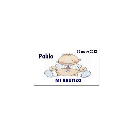 Tarjeta Bautizo bebe sentado