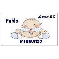 Tarjeta Bautizo bebe sentado