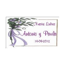 Tarjeta Enlace ramo flores lilas