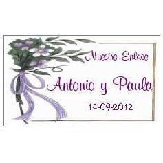 Tarjeta Enlace ramo flores lilas