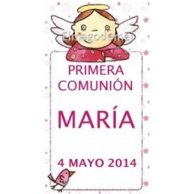 Etiqueta comunion angelito niña