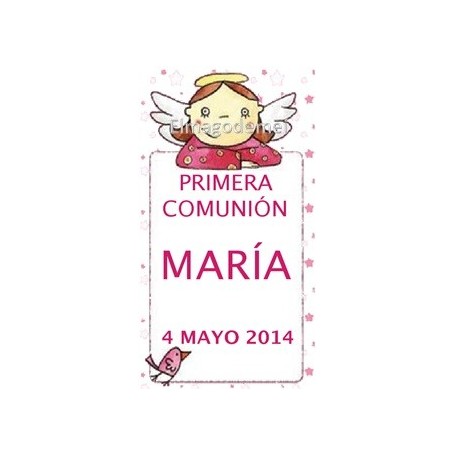 Etiqueta comunion angelito niña