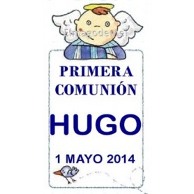 Etiqueta comunion angelito niño