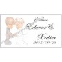 Etiqueta Boda feliz frente