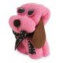 Toalla perrito gafas rosa