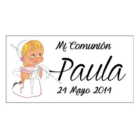 Etiqueta Comunion Niña rezando